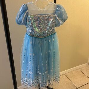 Sparkling Blue Frozen Princess Costume for Kids